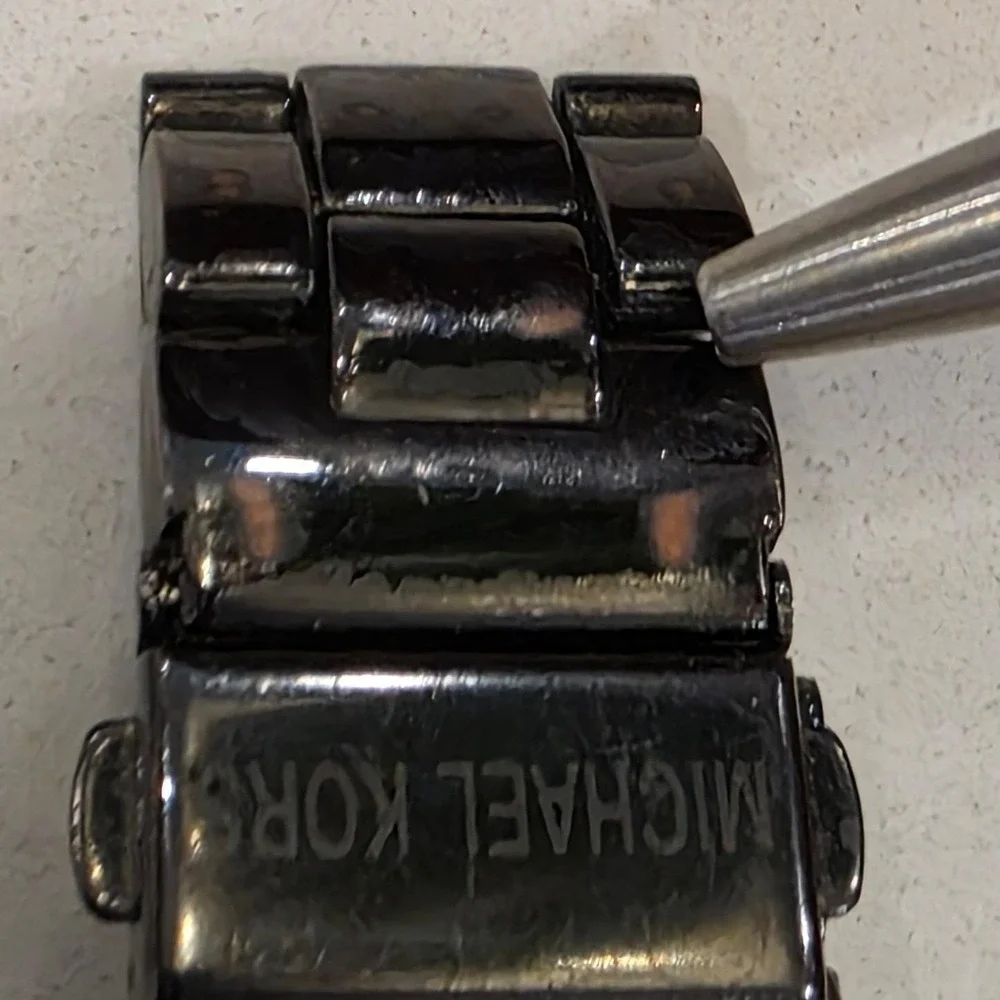 Michael Kors Black Stainless Steel Chronograph Watch MK5163‎ Rhinestone Dial